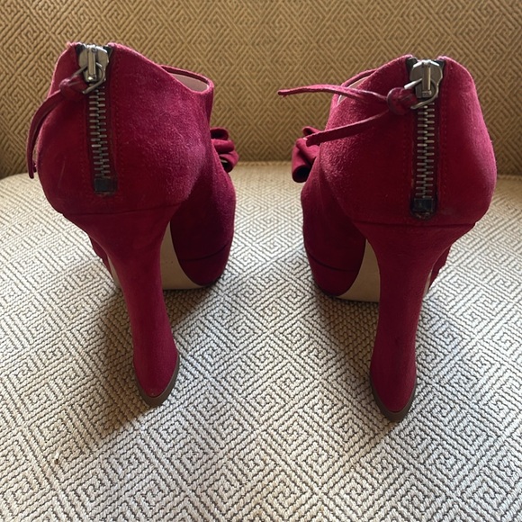 Miu Miu Burgundy Peep Toe Heels, 38 - Picture 7 of 12